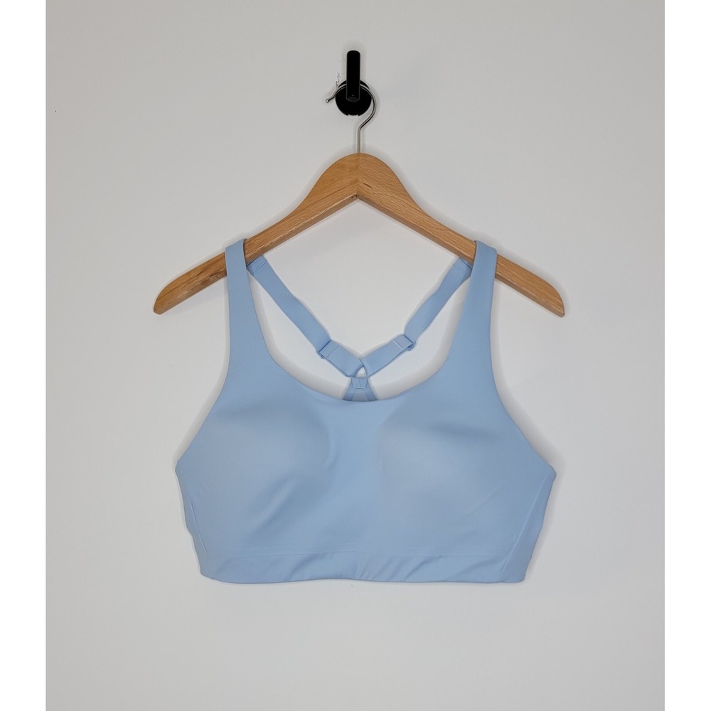 Athleta Advance Sports Bra Size 38C Light Blue Adjustable‎ Racerback High Impact